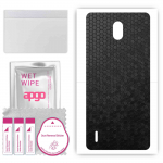 apgo Protective Skin Sticker for the back compatible with Nokia 1.3 Dual Sim, Wrap Film, Foil, Vinyl - Pattern Black Honeycomb