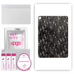 apgo Protective Skin Sticker for the back compatible with Apple iPad Pro 11 (2018), Wrap Film, Foil, Vinyl - Pattern Carbon Black Pixel