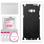 apgo Protective Skin Sticker for the back+sides compatible with Samsung Galaxy S8 Plus, Full Wrap Film, Foil, Vinyl - Pattern Black Honeycomb