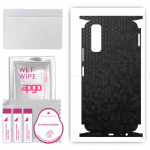 apgo Protective Skin Sticker for the back+sides compatible with vivo Y51s, Full Wrap Film, Foil, Vinyl - Pattern Black Honeycomb