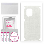 apgo Protective Skin Sticker for the back+sides compatible with Oppo Find X5, Full Wrap Film, Foil, Vinyl - Pattern White Fabric