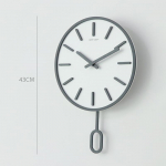 Minimalistlik P&otilde;hjamaade stiilis seinakell, Moodne puidust kell, H&auml;&auml;letu mehhanism 12 Inches (30cm） hall