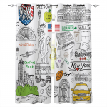 New Yorgi Aknakardinad Magamistoa K&ouml;&ouml;gi Kardinapaneelid Kodu Dekoor Kardinad elutuppa 135W x 60H(cm)