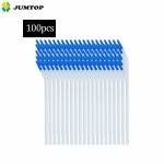 100pcs Dental Disposable Saliva Ejector Surgical Suction Tips Suction Tube Long Slim type With Straw Adapters valge/sinine