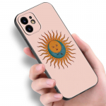 Naljakas P&auml;ike Kuu N&auml;gu Telefonikott Apple iPhone 14 13 12 Mini 11 Pro Max 7 8 XR X XS 7 8 Plus SE 2020 2022 jaoks Must Kate iPhone 14