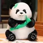 Armas Istuv Panda Pl&uuml;&uuml;sloom Hoidmas Bambust Joob Piimateed Panda Nukk Hoidmas Lilli Panda Lastekingitusena 22cm