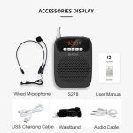 SHIDU 15 W taaslaetav kaasaskantav Bluetooth-h&auml;&auml;lev&otilde;imendi &otilde;petajale juhtmega mikrofon FM-raadio AUX helisalvestusk&otilde;lar S278 Wired microphone