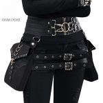 Uus Euroopa ja Ameerika punk PU nahast naiste v&ouml;&ouml;kott &otilde;ue mobiiltelefonile. FBG003BK; Steampunk Bag
