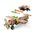 Jeu de construction avion &agrave; assembler avec outils montessori