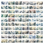 60 lehte Retro Hiina Tindi Maali Kirjatarvete Kleebis Esteetiline Loodusmaastik K&uuml;lalbosse Kleebis Ise-tee Dekor Pagasikleebis