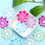 Kodused peotarbed K&auml;ev&otilde;ru K&otilde;rvar&otilde;ngaste Moe tegemine Lahtised helmed Akr&uuml;&uuml;lkristall Lootose lill DIY Ehted Aksessuaarid L&auml;bipaistev 31mm 10pcs mitmev&auml;rviline