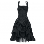 Fietong_Patricia999 Naiste gooti vintage kleit Steampunk retro &otilde;ukonna printsessi varrukateta kleit XXXXL must