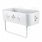 Vannitoa seinahoidja hoiustamisriiul Abipulga t&uuml;&uuml;p du&scaron;iriiul Korv Vannitoa &scaron;ampoonihoidja hoiukoht valge