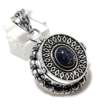 Natural Lapis Lazuli Gemstone Handmade 925 Sterling Silver Pendant 1.77 q3j41