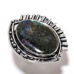 Natural Labradorite Gemstone Handmade 925 Sterling Silver Ring Size 6 s5w46