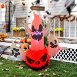 Halloween Inflatable Decoration Blow up Yard Decorations Photo Props Pumpkin Ghost with LED Lights