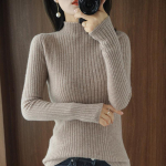 Naiste kampsun sisemine alaosa s&auml;rk Slim Fit Stretch pulloverid S&uuml;gistalv vabaaja kootud soojad džemprid S roosa