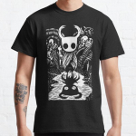 100% puuvillased suvised unisex T-s&auml;rgid Ghost Knight Graafiline kunst Hollow Knight Funny Game Tr&uuml;kitud vabaaja T-s&auml;rgid L