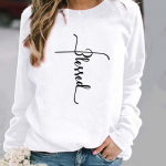Letter Trend 90s Style Trend Faith Naiste r&otilde;ivad Daamid S&uuml;gis S&uuml;gis Kevadprint Naiste pikkade varrukatega printimine Mood vabaaja graafilised pulloverid Pusad 2XL