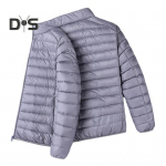 Meeste puuvillane jakk, krae pikkade varrukatega lukuga plekist jope taskutega &Uuml;hev&auml;rviline tepitud vabaaja sulejope M kuninglik sinine v&auml;rv