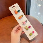 5 tk/partii L&otilde;igatud beebiklambrid t&uuml;drukutele Beebi Lille Puuvilja Loomade Modelleerimine Juukseklambrid Laste Peaehted Paelaga N&ouml;&ouml;pidega Juukseklambrid N&otilde;elad