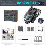 2024. aasta uus V186 Pro Mini Drone 8K HD ESC kaamera takistuste v&auml;ltimise Wifi Fpv harjadeta optilise vooluga aerofotograafia UVA QuadRotor droon laste m&auml;nguasi 2 battery hall