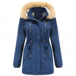 Naiste soe talvine parkmantel kunstkarusnahast kapuutsiga fliisvoodriga paks sherpa puffer jope veekindel tuulekindel v&auml;lisriided S-3XL 5 v&auml;rvi 2XL must