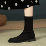 Suede Naiste Kitsad Pahkluusaapad Moodsad Slip-On Naiste Elegantsed Madala Kontsaga L&uuml;hikesed Saapad Vabaaja T&auml;navastiilis Naiste Saapad 39 brown