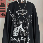 Meeste T-s&auml;rk S&uuml;gis Y2k T-s&auml;rk Streetwear &Uuml;lisuur Pikkade Varrukatega Anime T-s&auml;rk Harajuku Gooti Vintaaž Graafiline Manga T-s&auml;rk Topid S
