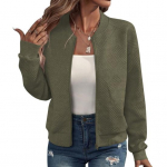 Yousheng s&uuml;gistalvine naiste jope T&otilde;mblukuga paksendatud &uuml;hev&auml;rviline aplikatsioon elastne mansett &auml;&auml;ris kardigan aluskrae lahtised pikkade varrukatega &uuml;ler&otilde;ivaste mantel S valge