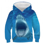 Poiss T&uuml;druk Loomade 3D Pusad S&uuml;vamere haikala prinditud 4&ndash;13 a Lastele Moodne kapuutsiga dressipluusid Lastele Teismelistele vabaaja Pullover Riided 110