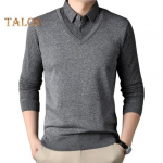 Meeste kampsun v&otilde;lts kaheosaline s&auml;rk ja kampsun, viilutamine ametlik &auml;ristiilis, alla keeratav krae, pikad varrukad triibuline kontor S&uuml;giskevadine top L tumesinine v&auml;rv