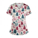 Naiste moodsad V-kaelusega l&uuml;hikeste varrukatega t&ouml;&ouml;riided, n&ouml;&ouml;ride ja taskutega, v&auml;rviga sobivad topid ja kaitseriided XXXL valge