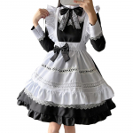 Inglise pikkade varrukatega teenijakost&uuml;&uuml;m COSPLAY kost&uuml;&uuml;m, suures suuruses teenijakost&uuml;&uuml;m Lolita pehme t&uuml;druk S