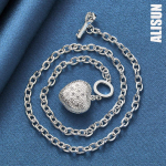 925 Sterling h&otilde;be romantiline s&uuml;damekujuline kaelakee Moodsad pulmaehted 50cm   2.30*2.10cm