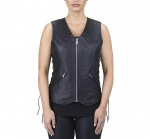 Must mantel Klassikaline Naiste Vest Lambanahast Nahast L&auml;&auml;nelik N&ouml;&ouml;biga Jakk Vest 3XL must