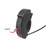 Modifitseeritud laadija mootorrattale USB+TYPE-C laadimispesa liidesega, veekindel libisev kate 【1】With switch must