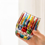 1 tk Itaalia vitraažist reljeefne v&auml;rviline joogitass kohvikruus s&auml;delev s&auml;delev viskiklaas erinevate jookide ja veinide jaoks 201-300ml