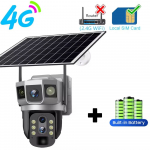 4G SIM p&auml;ikesekaamera 12 MP 3 objektiiviga sisseehitatud aku p&auml;ikeseenergia veekindel v&auml;listingimustes 6K &ouml;&ouml;n&auml;gemine nutikas kodu turvalisuse kaitse 4G camera