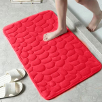 Pehme ja mugav Memory Foam vannivaip munakivist reljeefiga, kiire vett imav ja pestav &ndash; libisemiskindel &ndash; ideaalne du&scaron;iruumi 40*60cm punane
