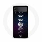 Coque Maniacase pour Samsung Galaxy Z Flip4 lune phase nuit etoile