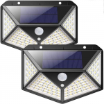 Lampe Solaire Ext&eacute;rieur 100 Led &ndash; &Eacute;clairage D&eacute;tecteur De Mouvement 270&deg; &ndash; &Eacute;tanche IP65 &ndash; Noir