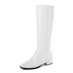 Naiste kandilise peaga k&otilde;rge toruga saapad s&uuml;gistalv uus mood valge, lihtsad ja mitmek&uuml;lgsed ruudukujulised t&otilde;mblukuga saapad 39