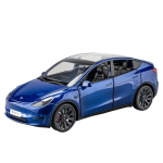 1/24 Tesla Model Y koos laadimisvaiba sulamist autovalatud m&auml;nguasja automudeli heli ja kerge laste kollektsiooni kingitus sinine