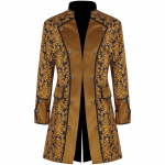 Meestemood Steampunk Button Sulejope Vintage jakk Gooti mantel frakk XXL kollane