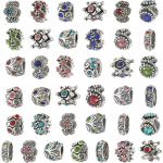 5/12/24/50 tk Assortii Euroopa helmed suurte aukudega vahehelmed Antiikh&otilde;bedast kivist amuletid Tarvikud k&auml;ev&otilde;ru kaelakee ehete valmistamiseks 50pcs