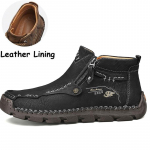 Meeste saapad K&otilde;rge &uuml;laosaga nahksaapad Plush Outdoor Suured S&uuml;gis/talvised Pluss Velvet Soojad K&auml;sitsi valmistatud Poolsaapad 40 must