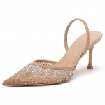 Mood Luksusbr&auml;nd S&auml;delev Rhinestone Disain V&otilde;rk K&otilde;rge Kontsaga Kingad Naiste Suvine Elegantne Avatud Kontsaga Terava Ninaga Sandaalid Peenike Konts Mules Pumbad 38