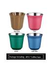 80ml Kahekordse seinaga roostevabast terasest espressotass Nespresso Pixie Isolatsioon Kohvitass Kuju Armas Kapsel Termostass Kohvikruusid 80ML brown