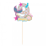 Mermaid Tail Happy Birthday Cake Topper Little Mermaid Party 1-10 number Cupcake Toppers Girls Birthday Baby Shower Party Decor